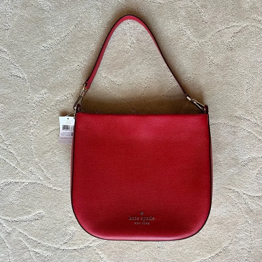 NWT Kate Spade Lexy Pebbled Shoulder Bag Red